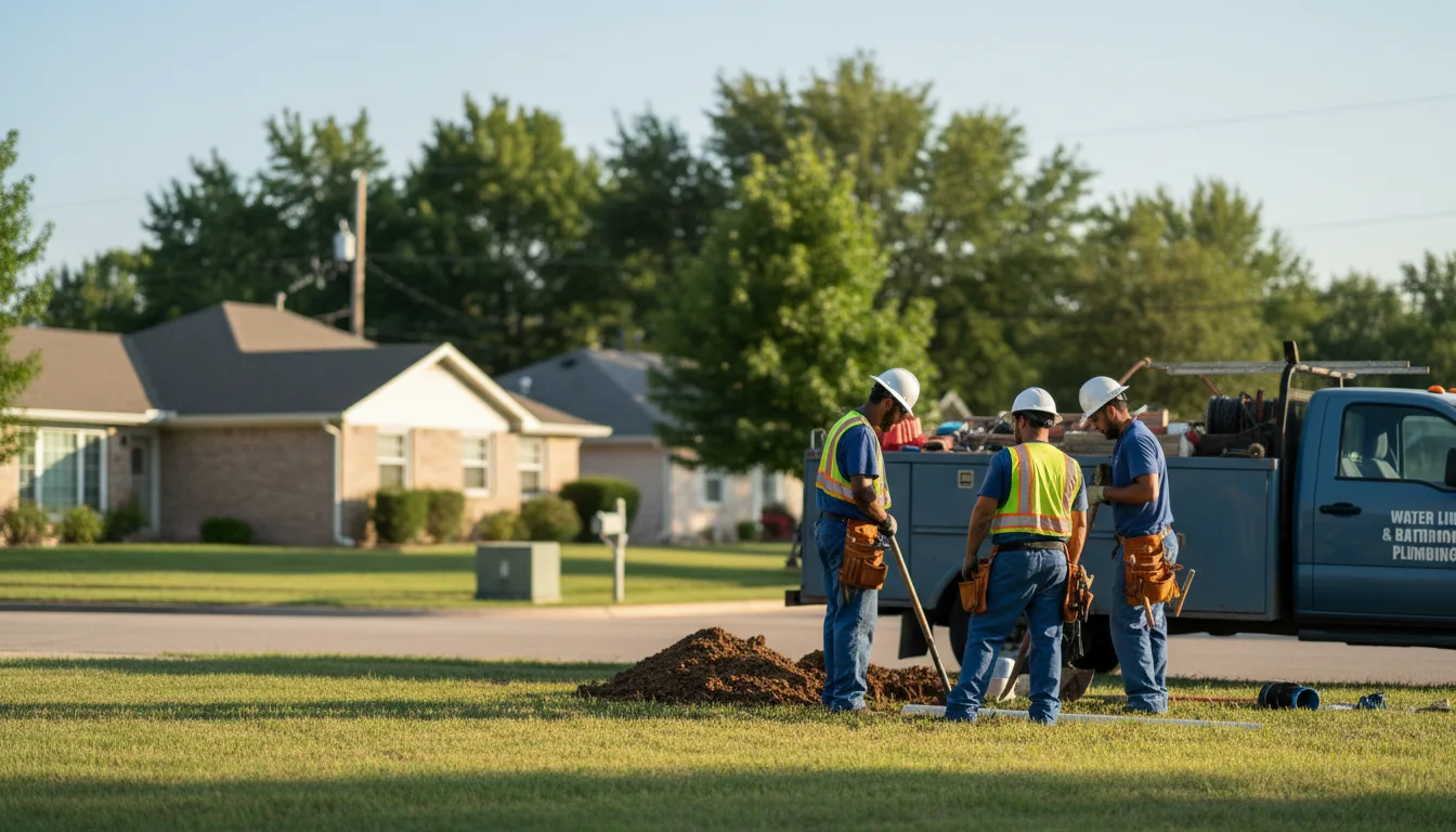 Residential water line and bathroom plumbing service in Eckerty, IN
